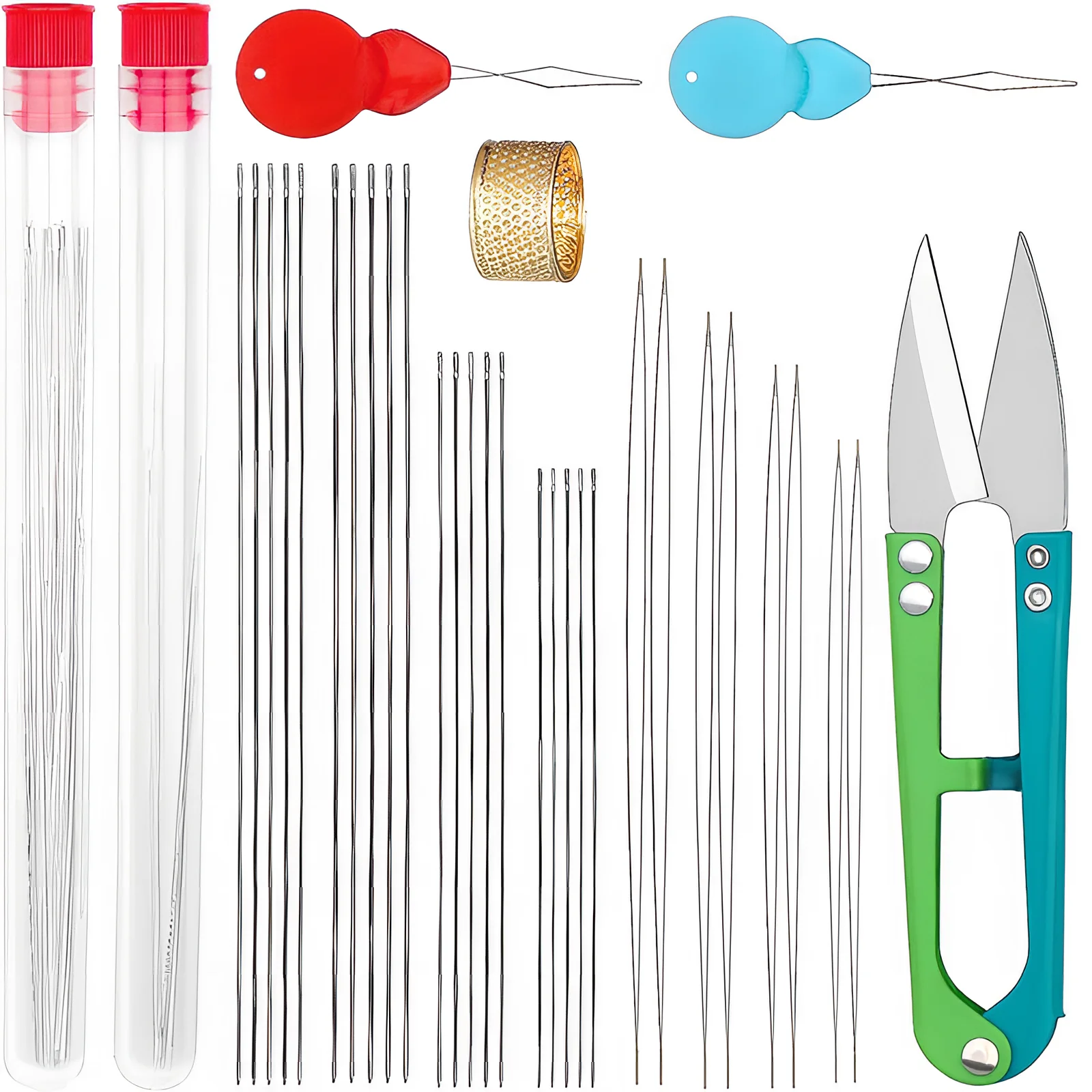 

Sewing Needles Set for Jewelry Making, Big Eye Seed Bead Needles,Long Straight Beading Needle, Twist Beading Needles