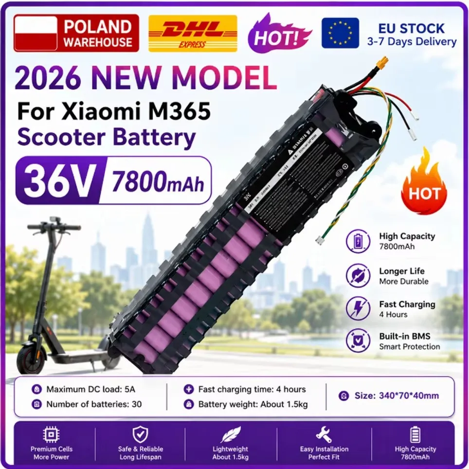 7800mAh 36V Akku geeignet für Xiaomi M365 M356 Pro, spezieller Akkupack, 36V 10s3p wiederaufladbarer Lithium-Ionen-Akkupack, wasserdichte Bluetooth-Kommunikation.