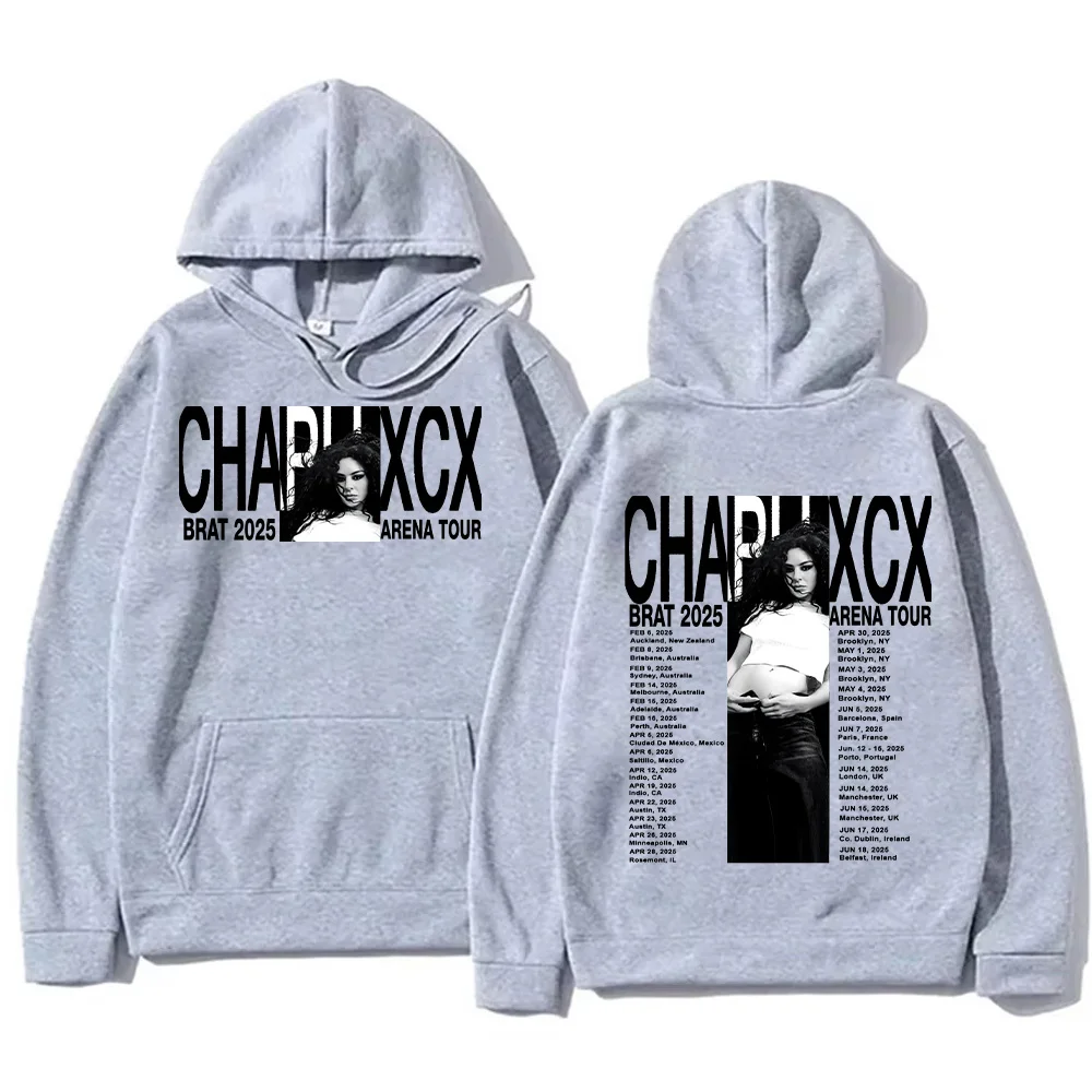 Charli XCX Brat Arena Tour 2025 Hoodie New Versatile Unisex Sweatshirt High Street Oversized Pullovers Fashion Casual Streetwear