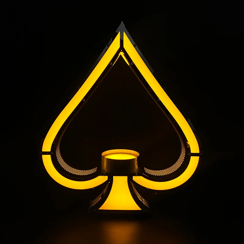 

Bar luminous spade A display stand, night VIP champagne bottle display stand, rechargeable wrought iron spade A base