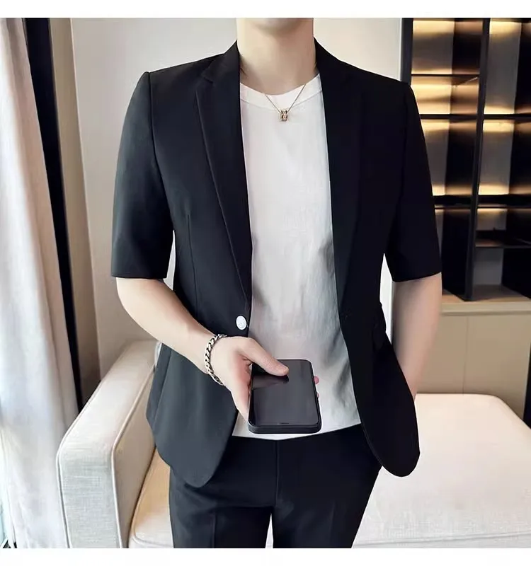 4-G36   Summer Thin Sleeve Suit Jacket Men\'s Korean Style Slim-fit Casual Suit suit