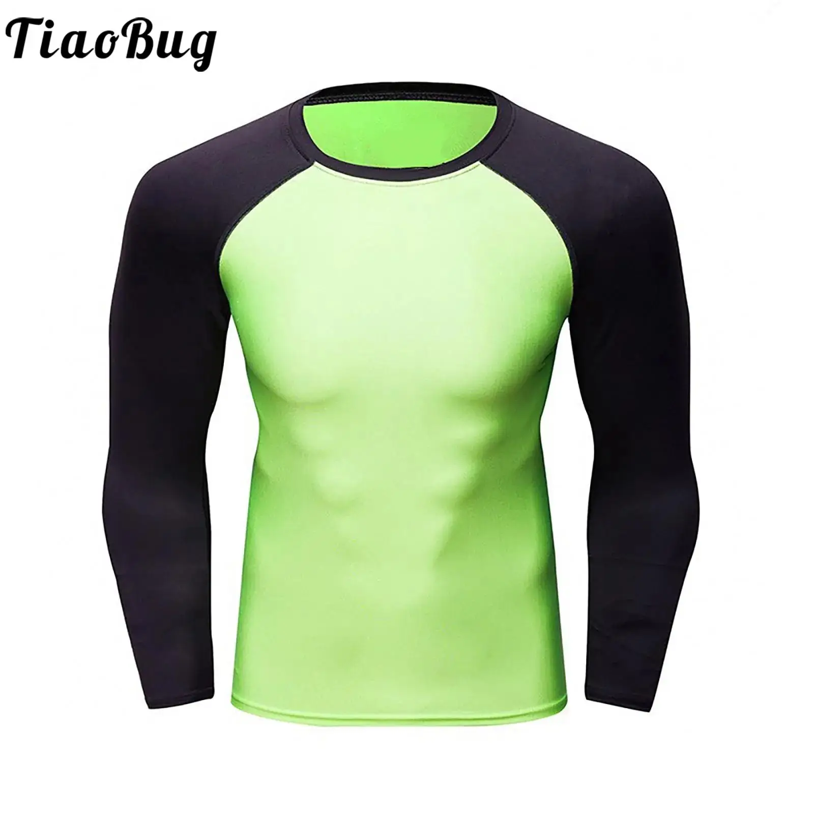 Men Body Suits Swimwear Long Sleeve Rash Guard Swimsuits Sport Compression Workout Breathable Stretchy Fitness Climbing Top