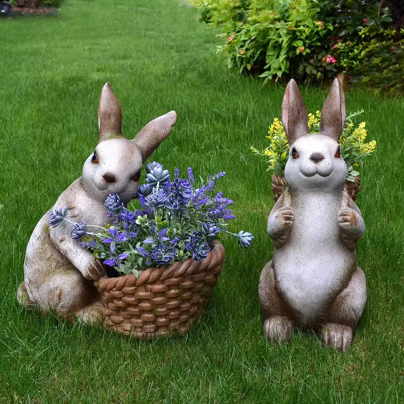 Outdoor villa garden Rabbit sculpture animal flower pot garden decoration kindergarten lawn balcony decoration