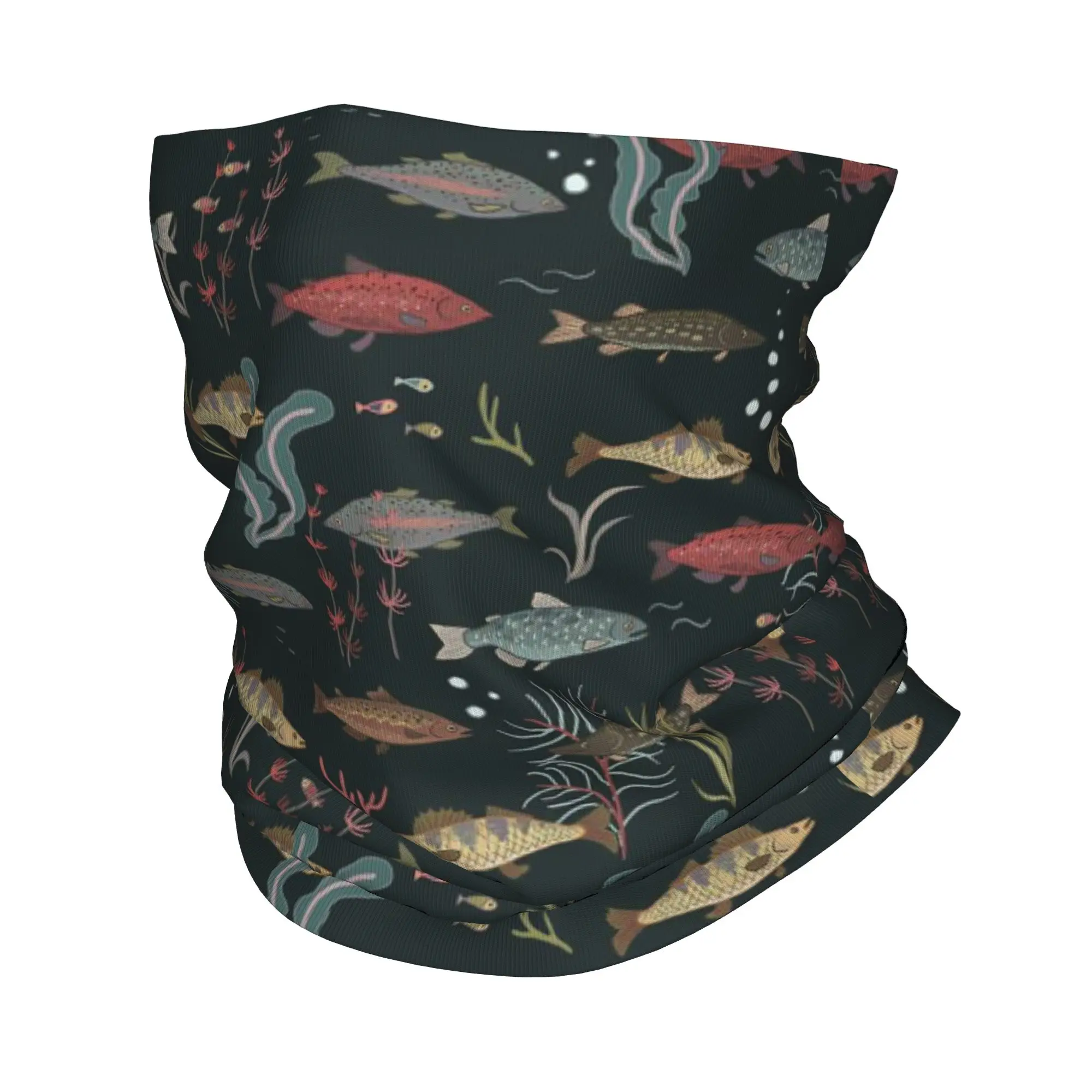 

Freshwater Fish Multicolor Trout Salmon Bass Pike Fishing Bandana Neck Cover Printed Wrap Scarf Cycling Scarf Riding For Adult