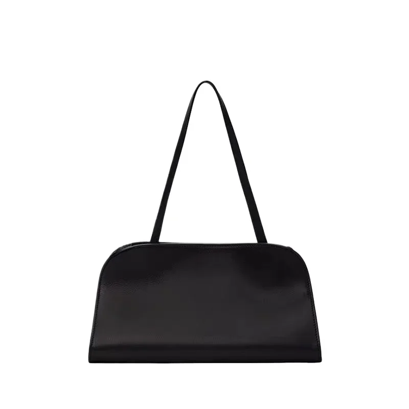 

Women Ashionable Quality Cowhide Handbag Casual Soft Shoulder Bag Top-grain Underarm Bag Soft and Large Capacity Shoulder Bag