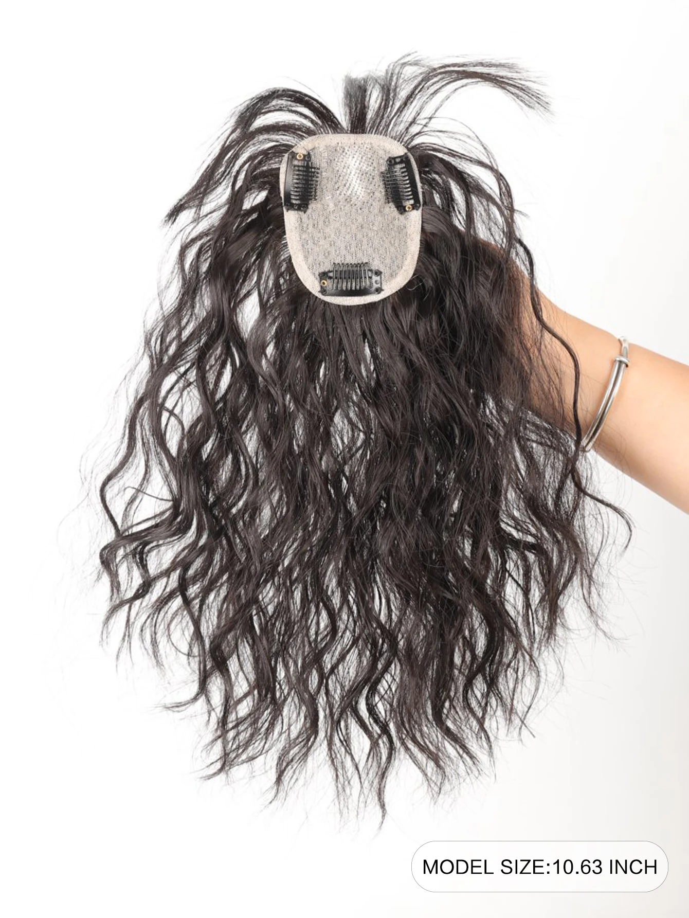 OLACARE Synthetic 3D Bangs Invisible Seamless Head Hair Wool Curled Forehead Bangs Teardrop BB Clips Hand-Woven Heart-Shaped