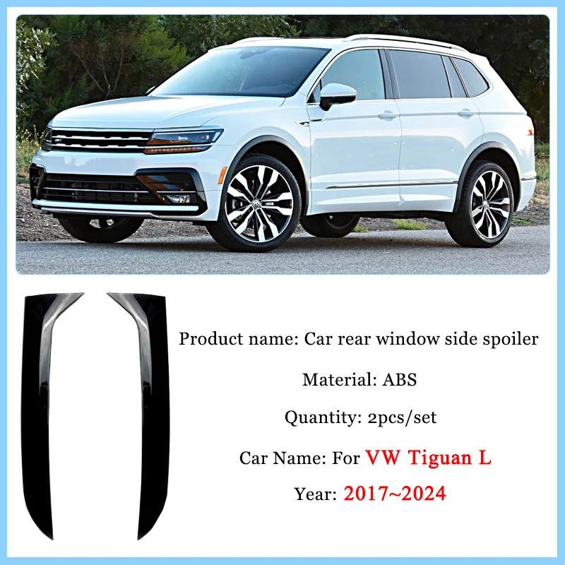 

Car Rear Window Side Splitter For Volkswagen VW Tiguan L MK2 Accessories 2017~2021 2022 2023 2024 Trunk Diffuser Canard Spoiler