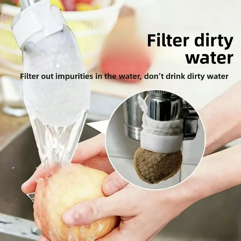 1-10Bags Thick Heavy Duty Faucet Filter Pad Anti Splash Removes Sediment Rust Scale for Kitchen Tap Water Durable Reusable
