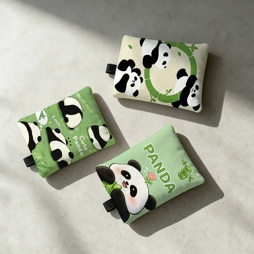 Kawaii Panda Cartoon Waterproof Zippered Coin Purse – Lightweight Hanging Wallet For Coins ID Cards
