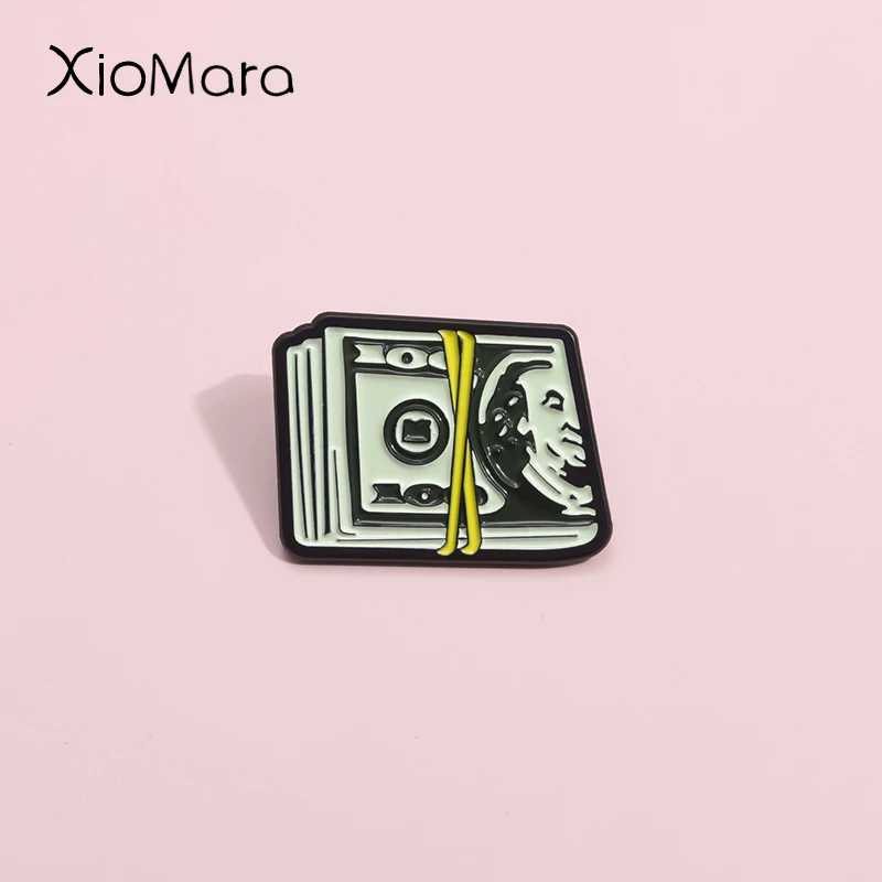 Kreativität Währung Geld Banknoten Emaille Pins Benutzerdefinierte Geld Holen Sie sich Reiche Broschen Revers Abzeichen Lustige Geld Schmuck Geschenk für Freunde