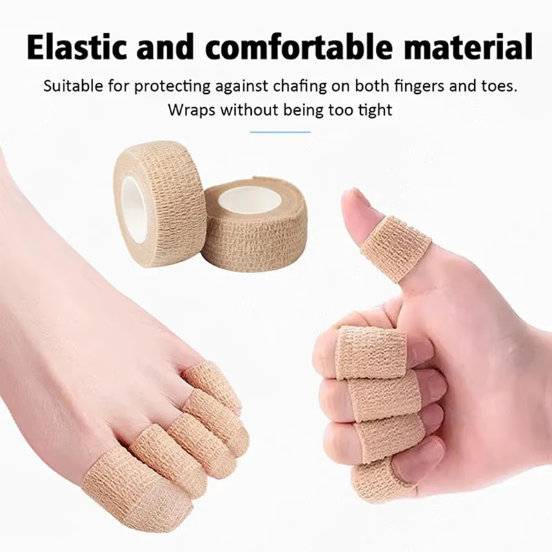 1Roll Toe Protector Bandage Heels Heel Anti-wear Adherent Tape Cohesive Toe Finger Cushions for Pain Relief Ingrown Treatment