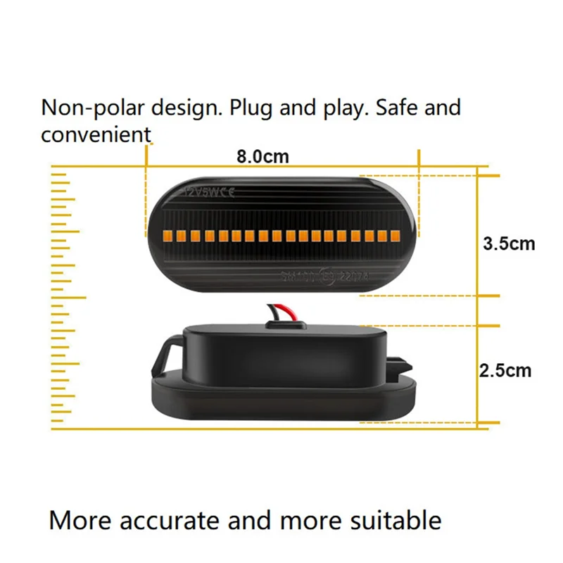 إشارة الانعطاف الجانبية للحاجز ، مصباح جانبي LED متدفق ، غلاف ، مناسب لفولكس فاجن باسات ، جولف ، بولو ، فورد ، 12 فولت ، أسود ، 4M5A13K309AA
