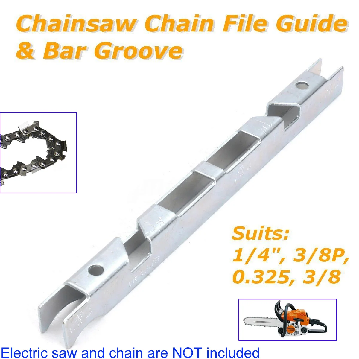 Chain Bar Groove File Guide Silver Accessories Medium-Carbon Steel Tool 3/8P\