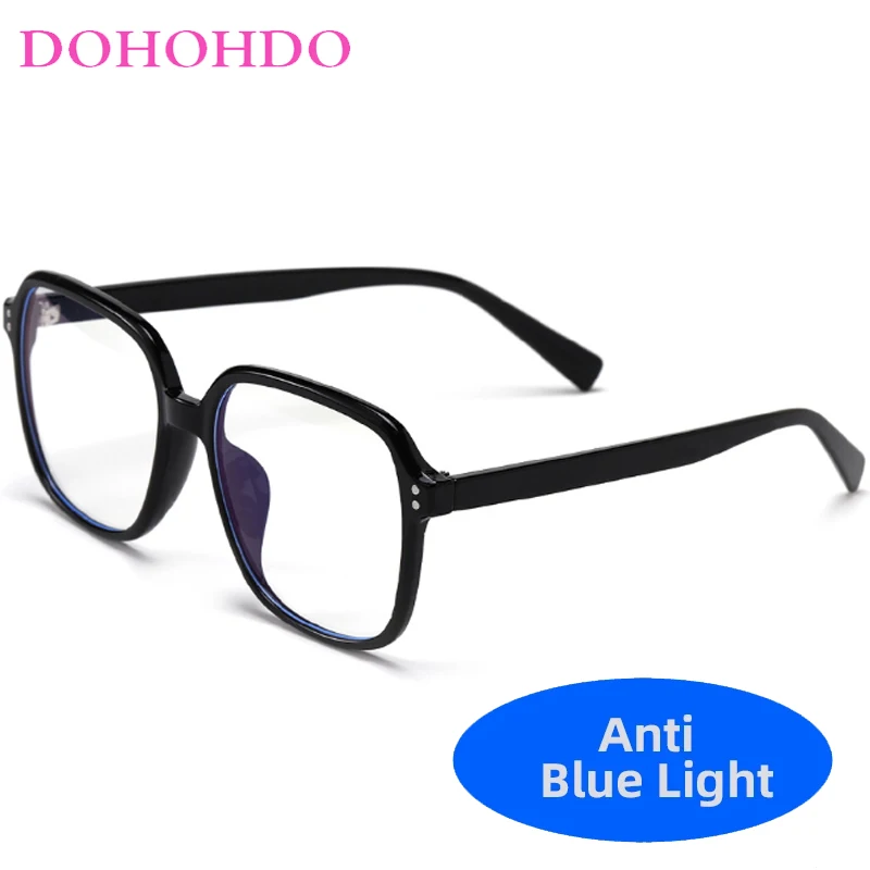 

DOHOHDO 2024 Fashion Square Men Eyeglasses Frame Ultralight TR90 Blue Light Glasses Transparent Frames Flat Mirror Women Glasses