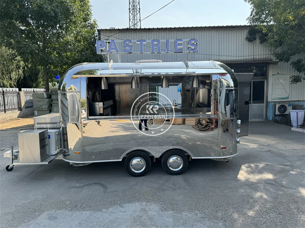 Мобильный грузовик для еды Airstream, тележка для кофе и мороженого, мобильный кухонный киоск, прицеп для пищевой концессии с полностью оборудованием