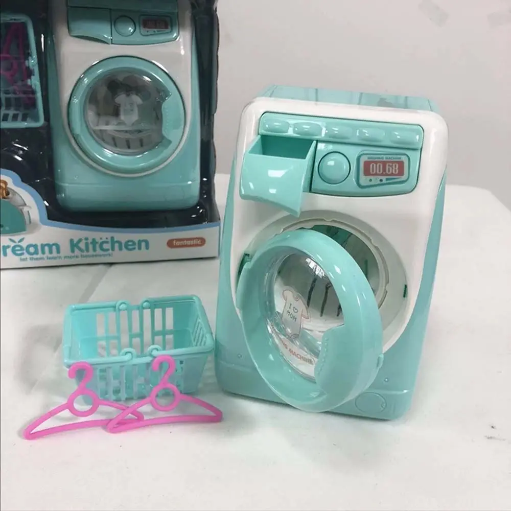 Machine Model Pretend Play Toy Simulation Washing Machine Toys Mini Furniture Filling Water Toy Mini Electric Washing Machine