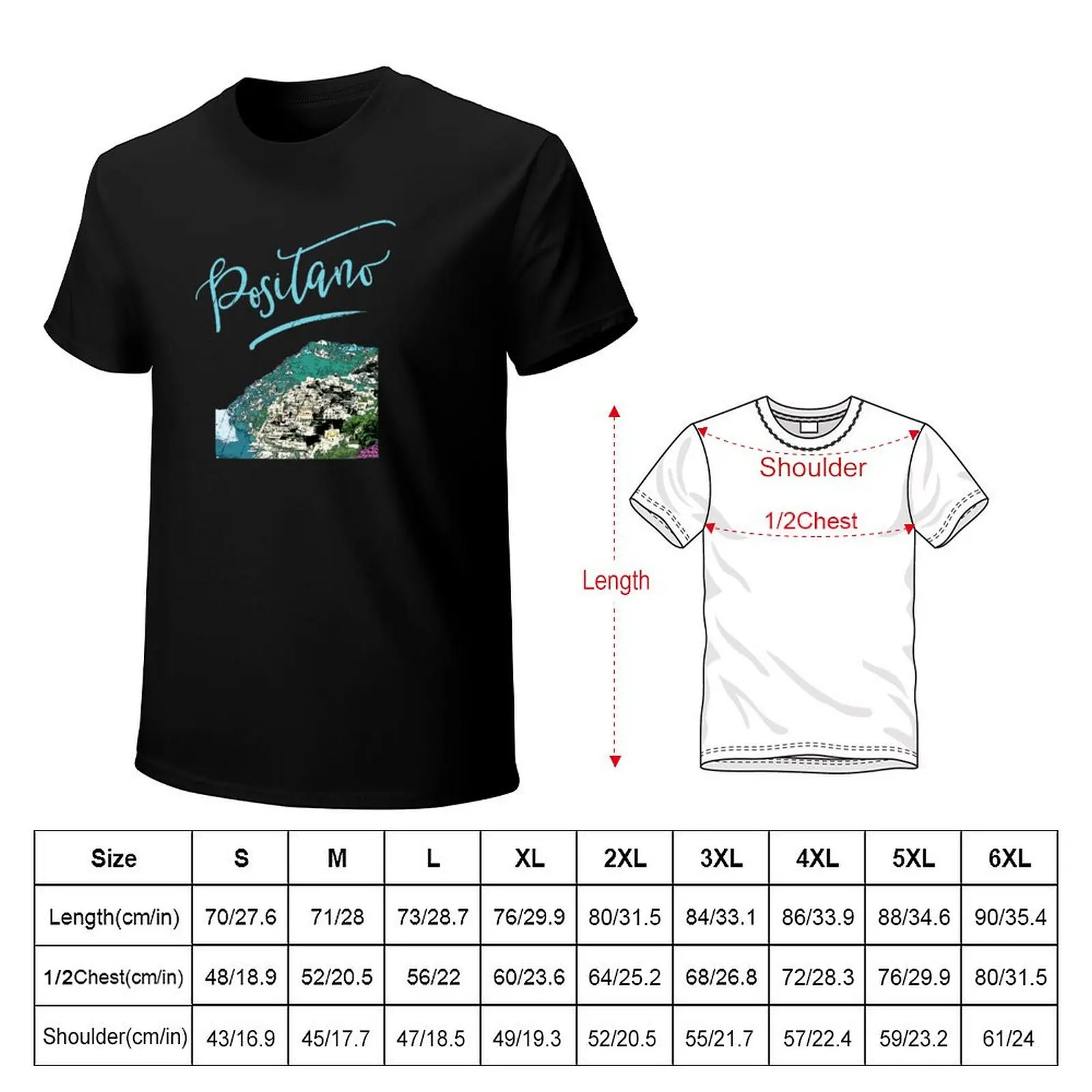 Positano, Italy Souvenir, Amalfi Coast T-Shirt t shirts for man cotton T-Shirt