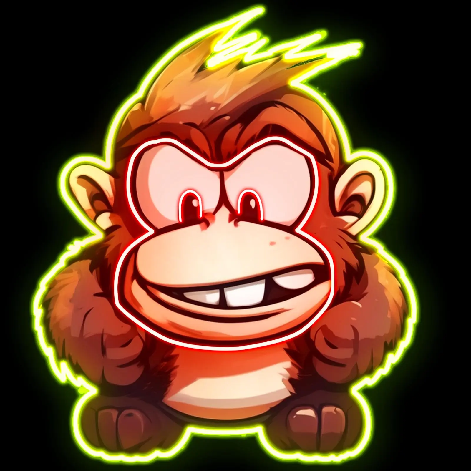 Monkey-LED Neon Sign Light, Cute Gorilla, Night Light, Animal Lamp, Quarto, Zoo, Game Hall, Bar do Hotel, Men's Cave Mall Decor