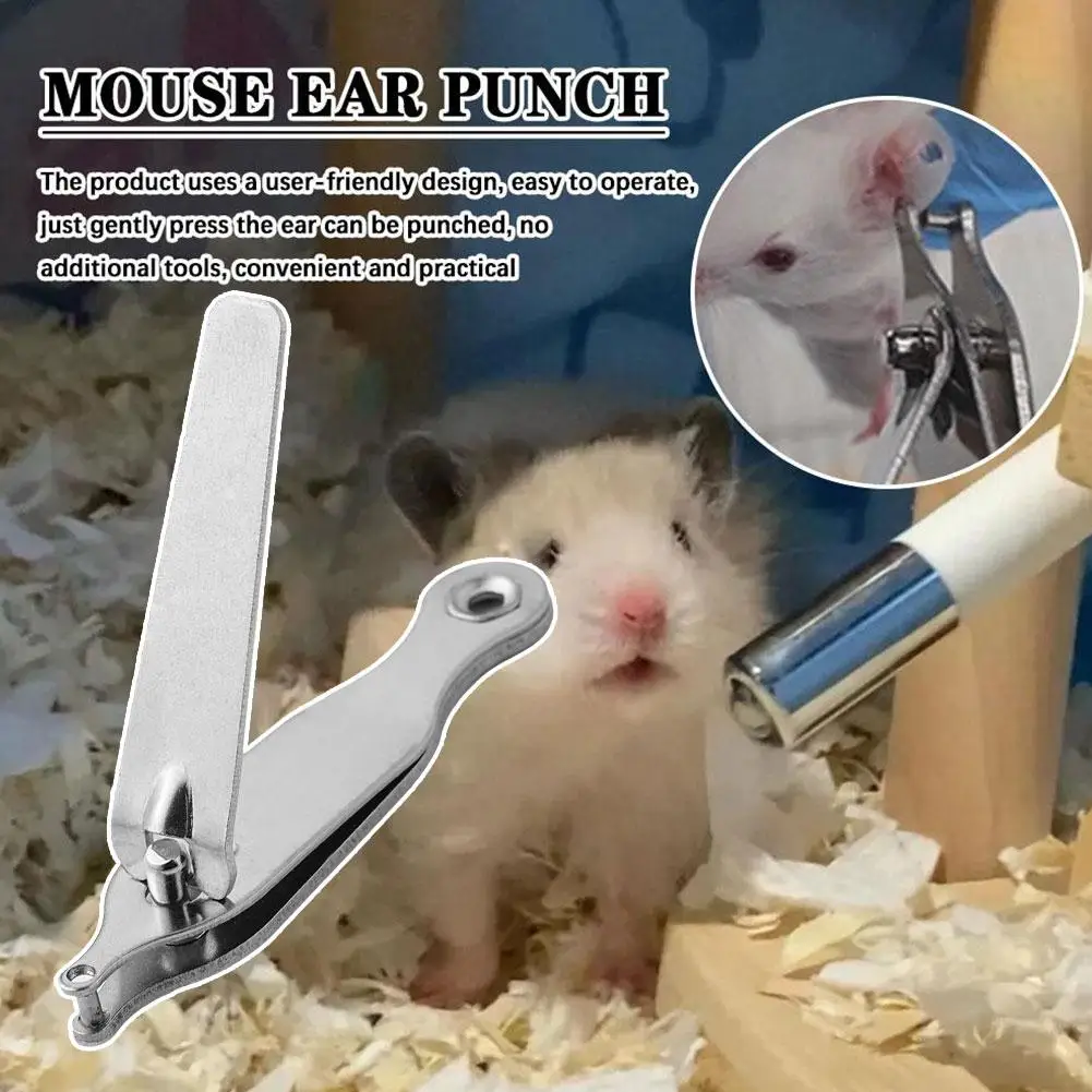 1PCS Professional Rodent Pet Mouse Rat Hole Punch Lab Plier Ear Hamster Marking 2mm Supplies Experiment Mark Steel Stainles B1C5