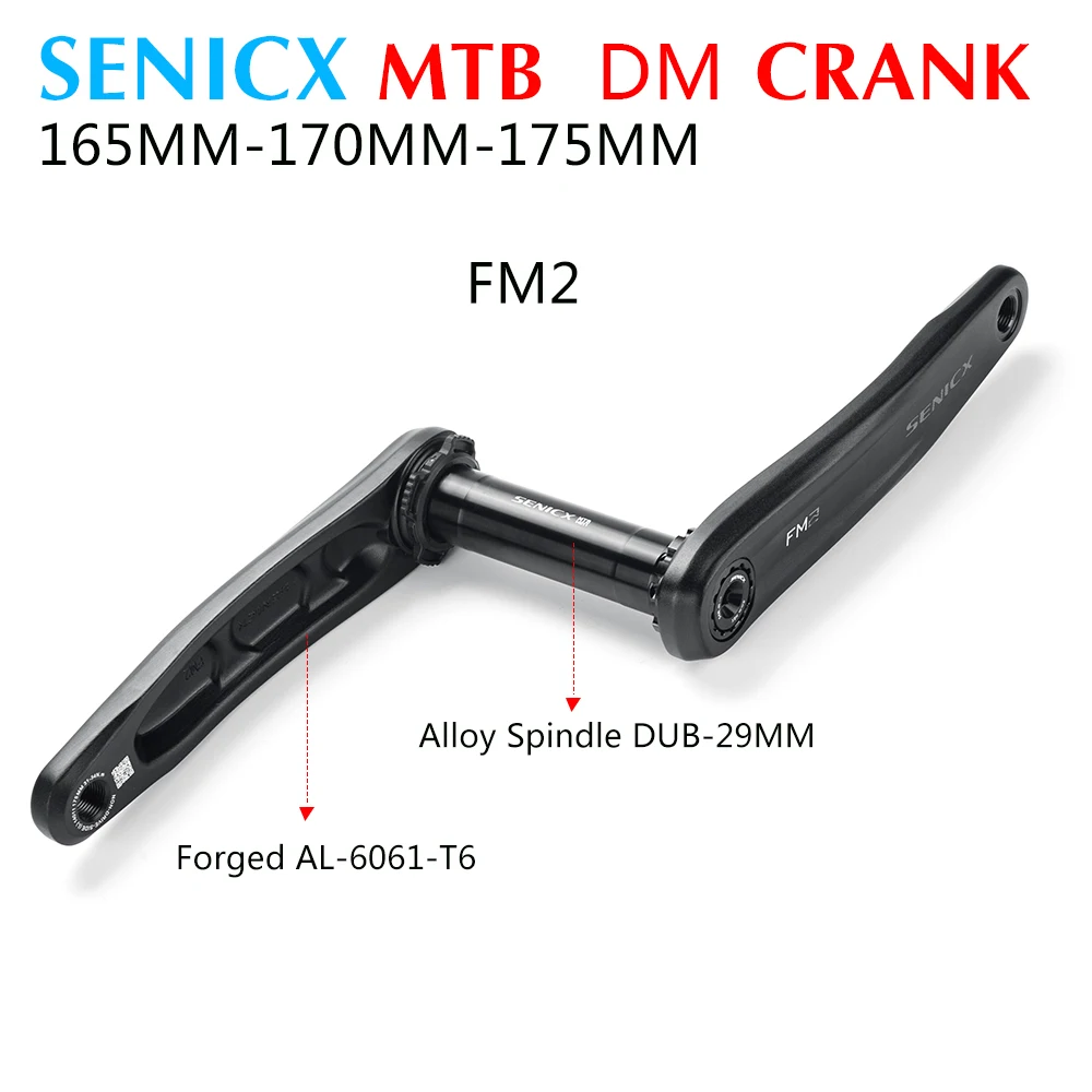 SENICX DUB MTB Cranks 24mm Ultralight Aluminum alloy Bicycle Crank 165mm 170mm 175mm Crankset Arms for GXP AM Downhill Bike Part