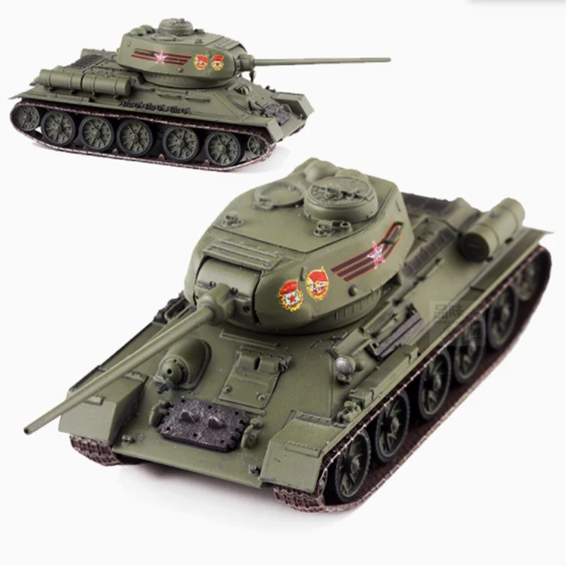 

63235 1/72 Scale Soviet T34/85 Tank Simulation Tracked Tank Plastic Model Display Collectible Toy Gift Souvenir Decoration