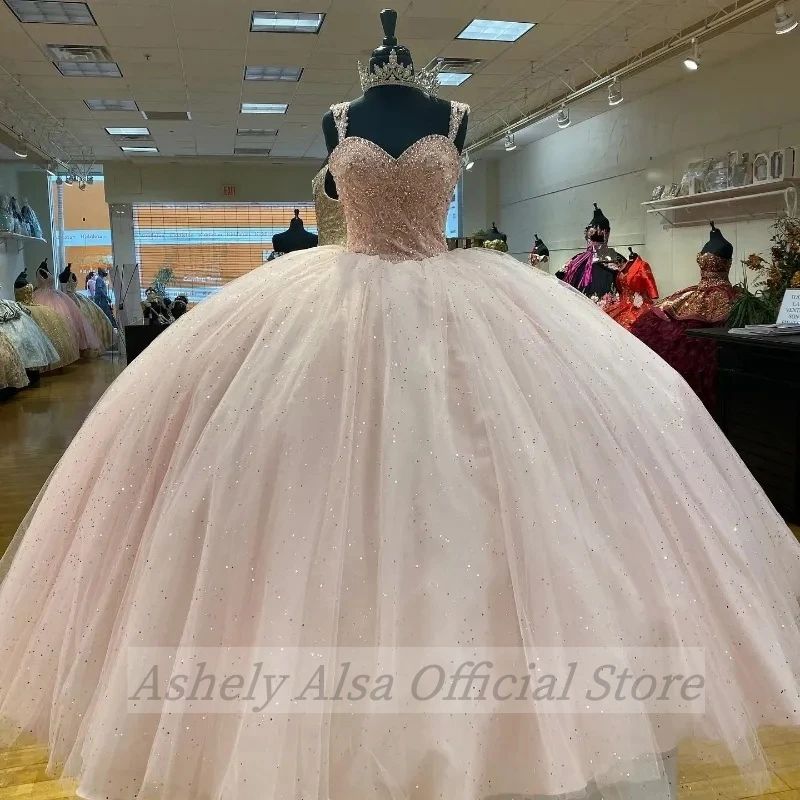 Vestidos de graduación con cuentas árabes, cuadros reales, correa de espagueti, cristal brillante, fiesta de cumpleaños, 15 años, quinceañeras, 2024