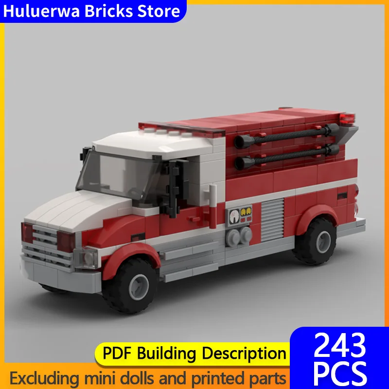 

Модель городской автомобиль MOC, строительные кирпичи, резервуар для воды, пожарная машина, модульная технология, детские праздничные подарки, сборные игрушки, костюм