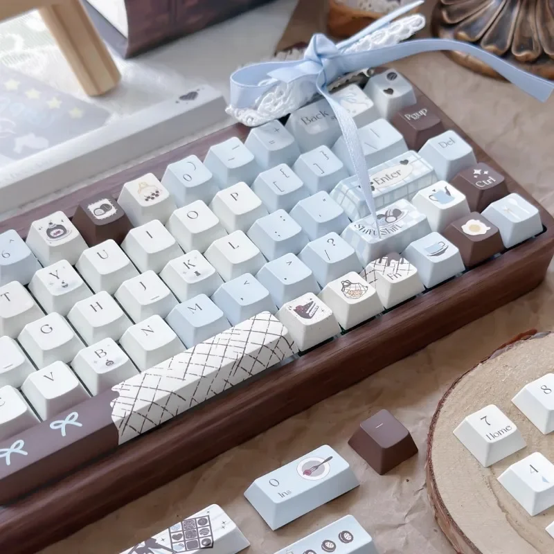 Original Sea Salt Chocolate Tema Key Caps Set, Cherry FOA Profile, Sublimação de Dye PBT, Keycaps personalizados para teclado mecânico