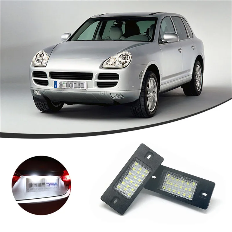 

2Pcs For Porsche Cayenne 955 957 2002-2010 3528 SMD 18LED License Number Plate Light Tail Lamps OEN 95563162002