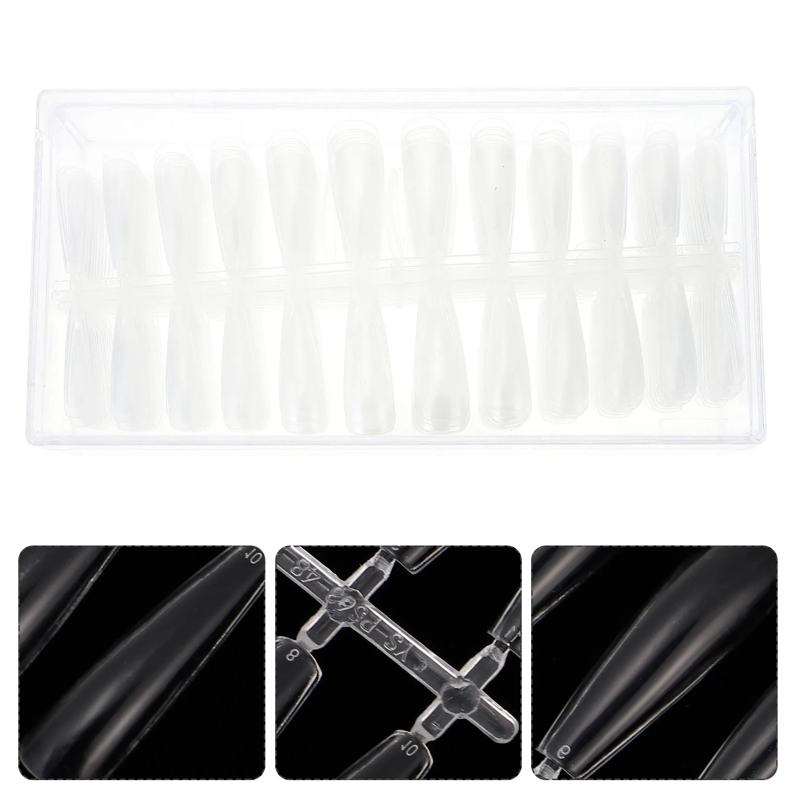 504 pezzi di unghie finte trasparenti di qualità da salone, vestibilità universale, leggera, comoda da indossare per l'uso nel festival notturno della data del fine settimana