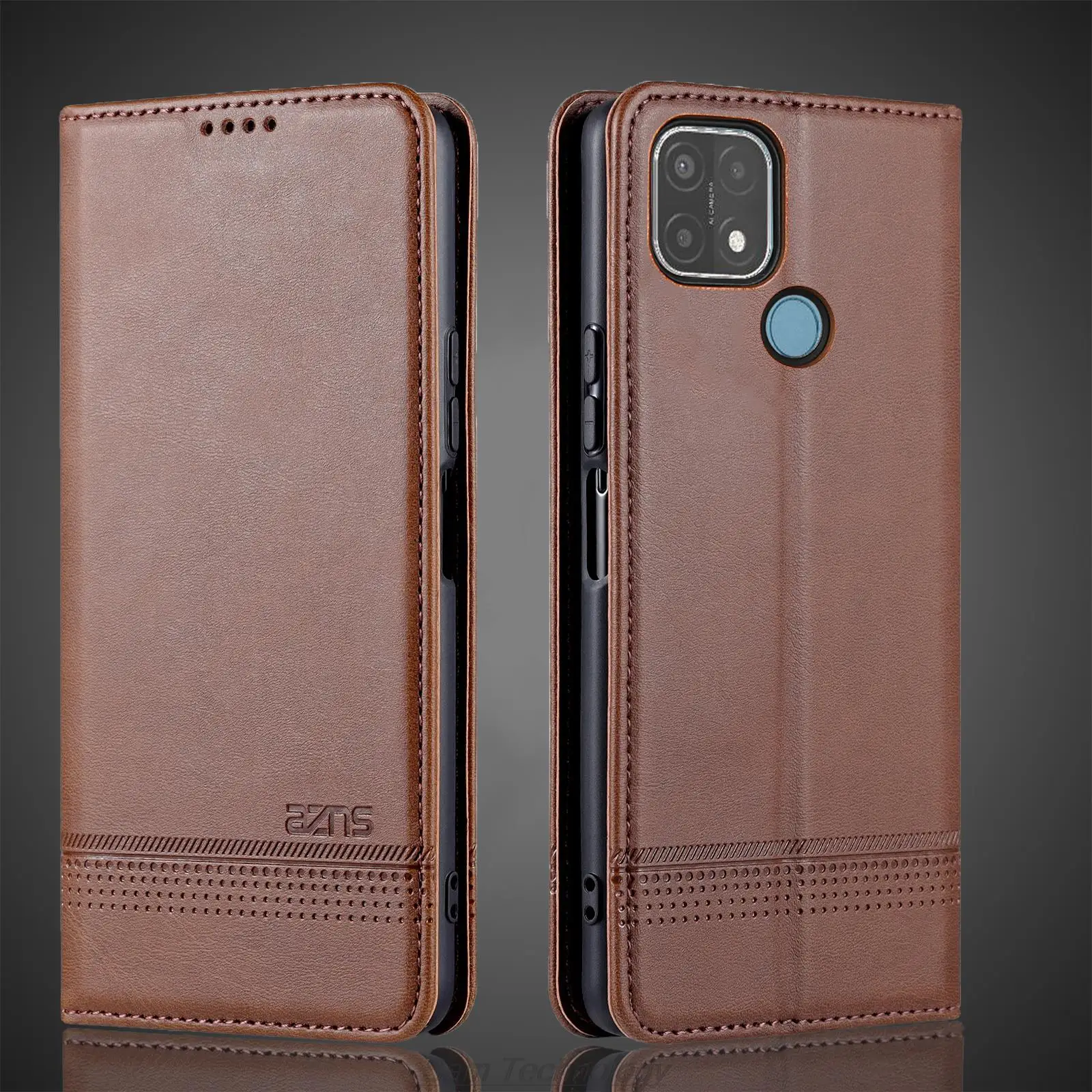 Deluxe Magnetic Adsorption Leather Fitted Case for OPPO A15 A15s OPPO A15 s Flip Cover Protective Case Capa Fundas Coque