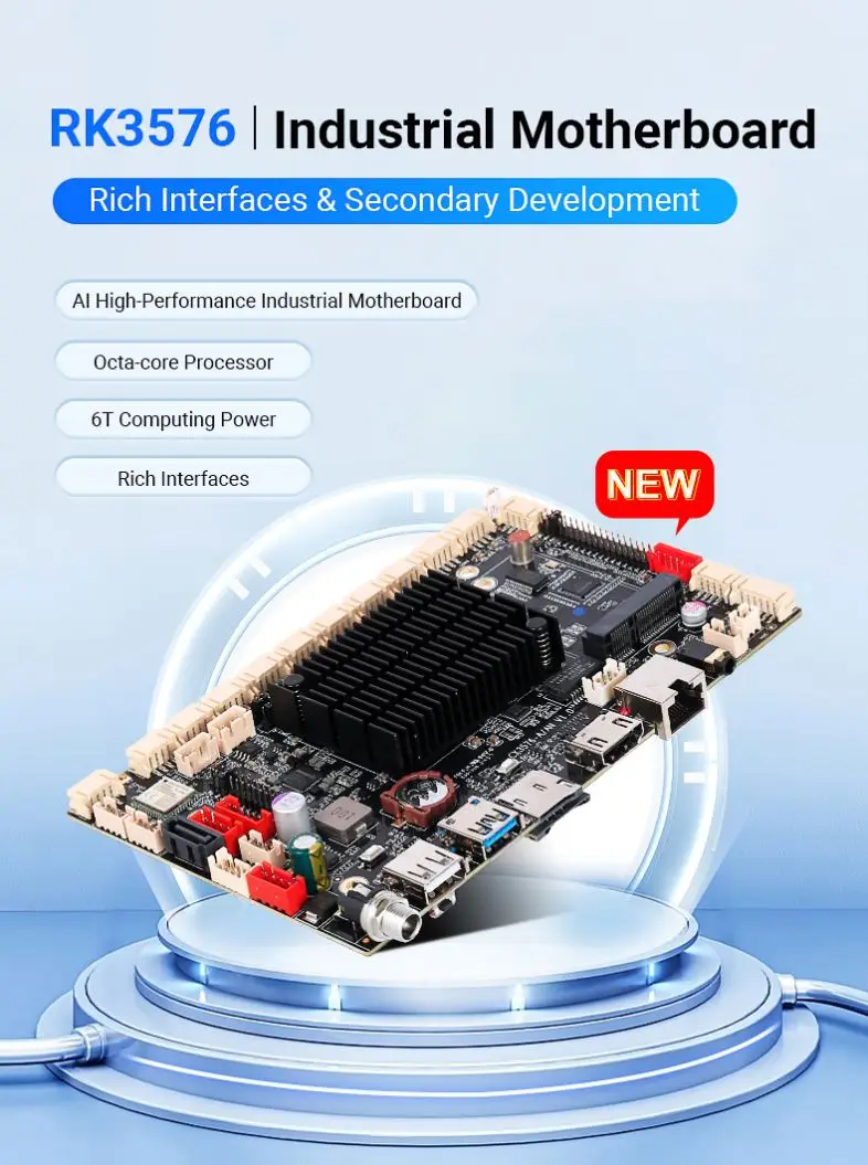 لوحة Ai Android 14.0 Ubuntu 22.04 Pcba Rockchip 3576 لوحة تطوير ثماني النواة Npu 6.0tops Rk3576 اللوحة الأم لـ Aiot Pos