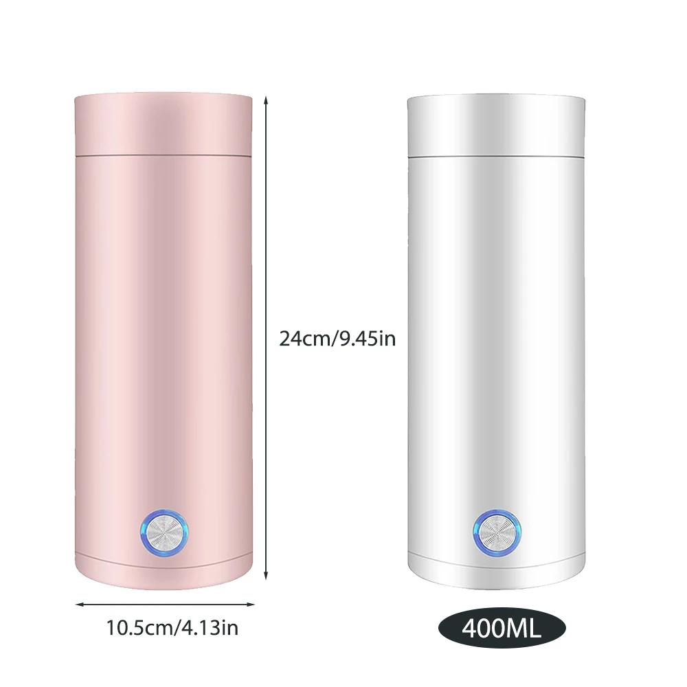 كوب حراري كهربائي محمول 400 مللي USB صغير شحن غلاية كهربائية تسخين عزل المياه إبريق شاي متكامل ترمس للسفر #2
