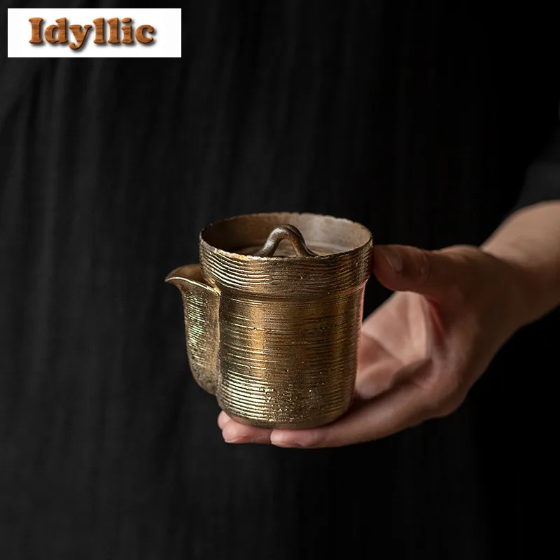 

135 мл позолоченный серебряный керамический чайник для заварки чая в стиле дзен, горшок для домашнего приготовления чая с ситечком, украшение для чайных предметов