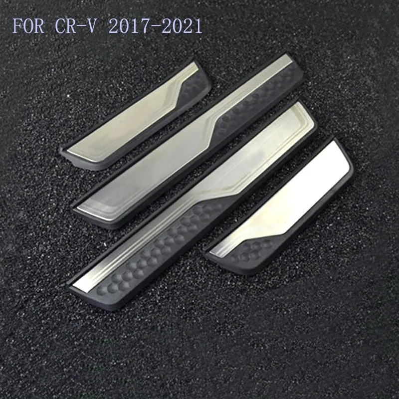 Car Styling Stainless Steel Door Sill Scuff Plates For Honda CR-V CRV 2017  Door Sill Protector fit for CRV 2017 2021 Sticker