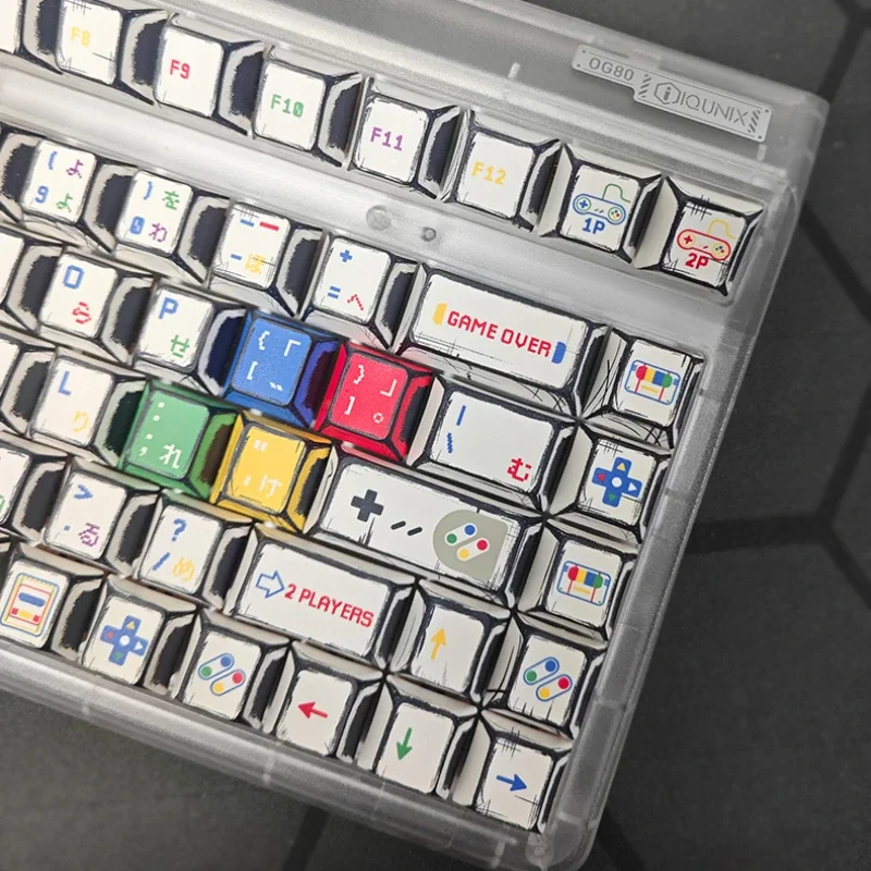 Pixel Gamer Theme Cherry 137 Keycaps for Mechanical Keyboard Game Keyboard Personality Custom Key Caps Work