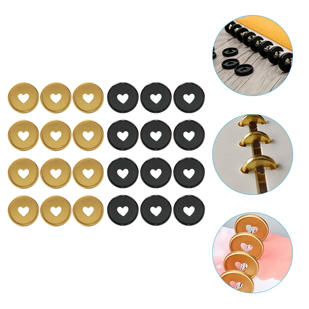 

24Pcs Notebook Heart Discs Practical ABS Material Fine Details Widely Applied in Home Office