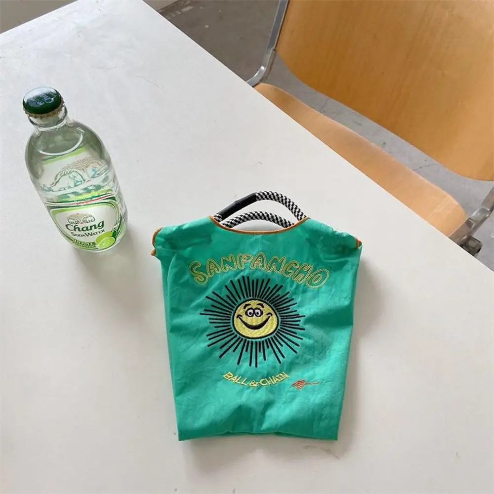 

Casual Printed Ball Chain Embroidery Canvas Bag Japanese Shopping Bag Mini Handbag Makeup Bag Nylon Storage Bag Travel