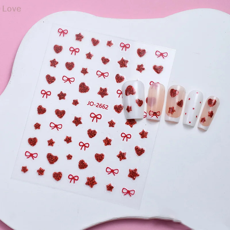 [L&P] القوس الحب شكل نجمة مسمار ملصق تعزيز لاصق صالون الأظافر لتقوم بها بنفسك مجسمة عشاق الأظافر وفني الأظافر