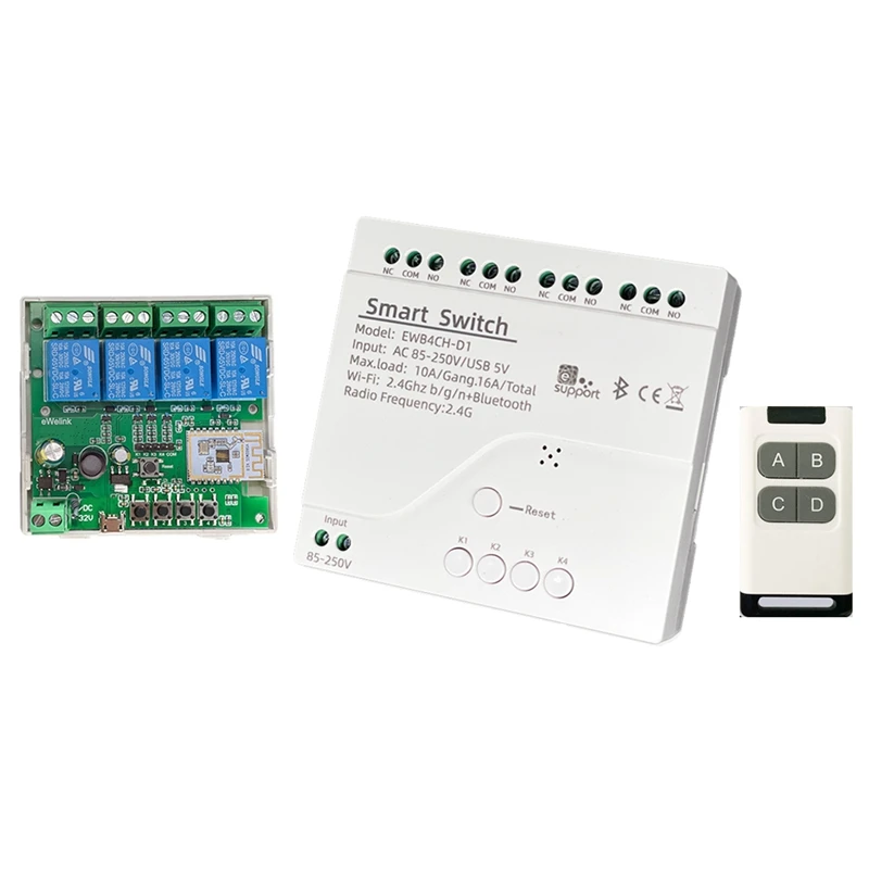 Module With Case One-Click Sharing Of Scheduled Voice Remote 85-250V On Off Controller 4CH 2.4G Wifi Remote For Alexa