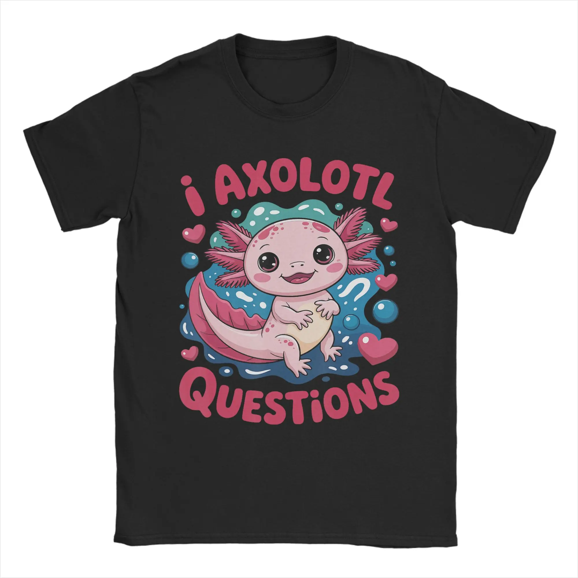 Girl I Axolotl Questions Kids Cute Funny Graphic Men T Shirts  Unique Tee Shirt Short Sleeve Round Collar T-Shirts Clothing
