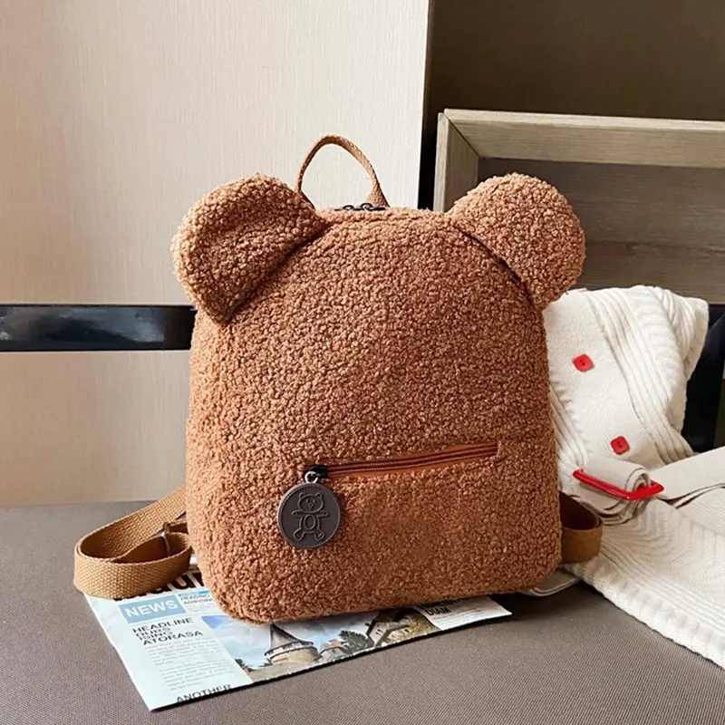 Personalised Embroidery Bear Embroidered Portable Travel Shopping Plush Lovely Rucksack Toddler Teddy Backpack