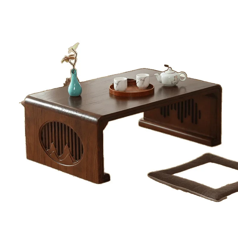 

Solid wood kang bay window small tatami coffee table low student writing Japanese household balcony zen tea table