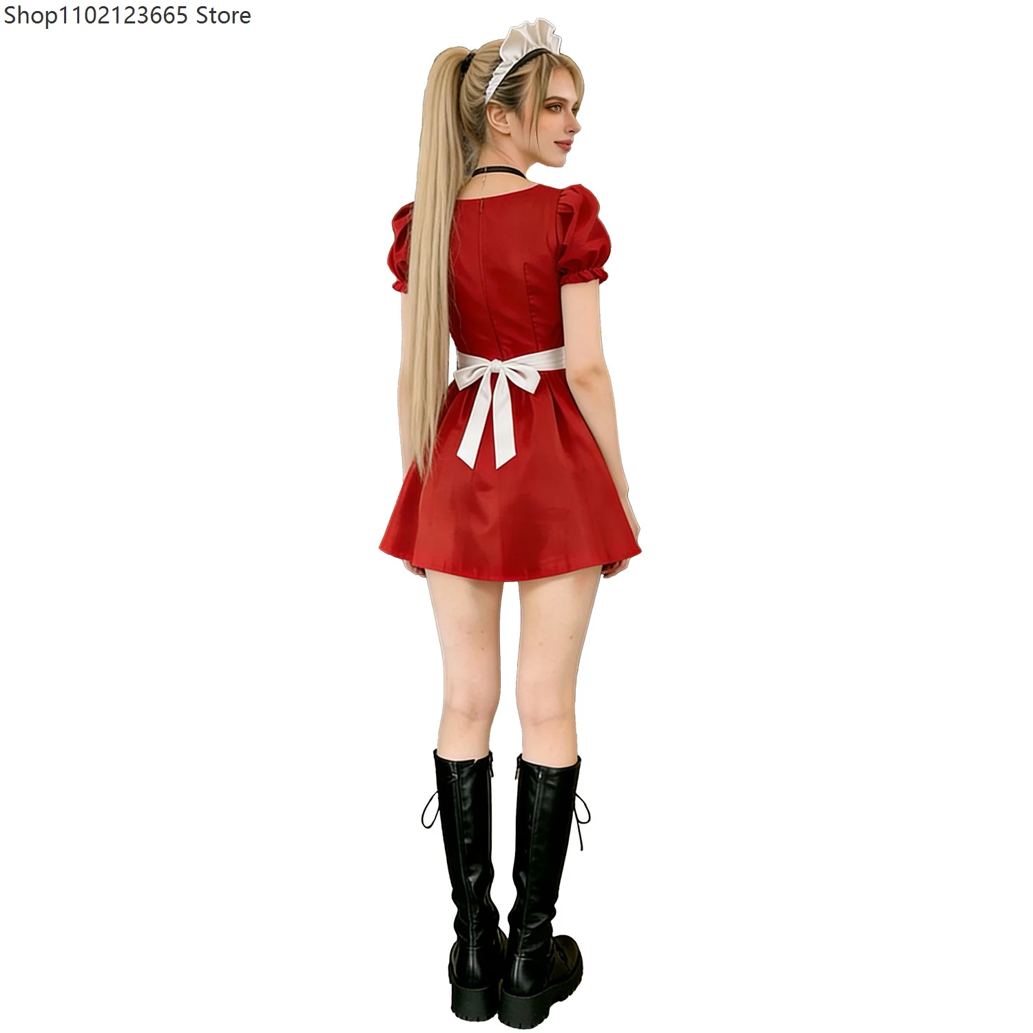 Sweet Cute Lolita Dress Bow Adult Female Halloween Cosplay Costume Anime Cafe Servant Japanese Maid Uniform Fancy Party Outfit