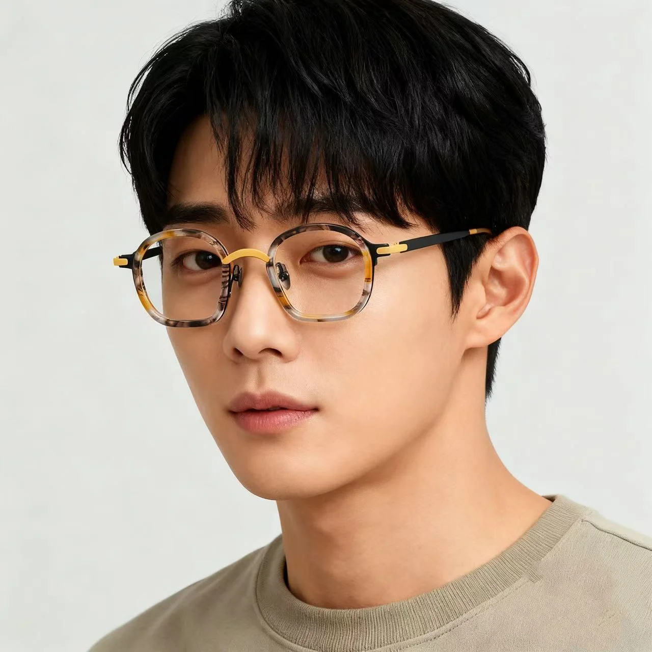 

Korean Style Glasses Frame Small Oval Round Eyeglasses Frame for Men Japanese Handmade Acetate Titanium Glasses Eyewear Frames