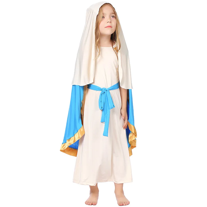 Saint Mary's costume little girl Bible era costume Virgin Mary costume Halloween party performance costume