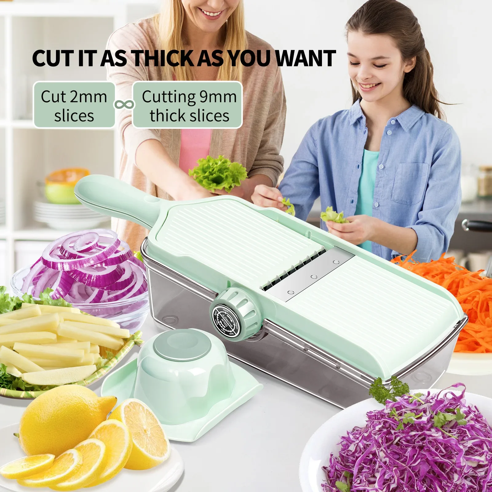 Shredding vegetable cutter, lemon slicer, vegetable cutting artifact, potato grater, multi-functional vegetable cutter