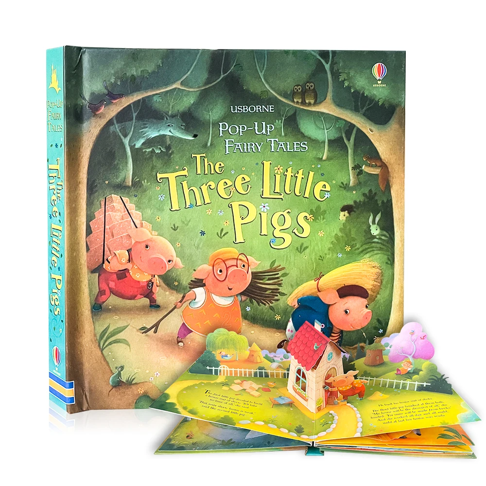 

Usborne Pop-Up Three Little Pigs English 3D Flap Picture Books Kids Reading Book baby learn English language Books for Children