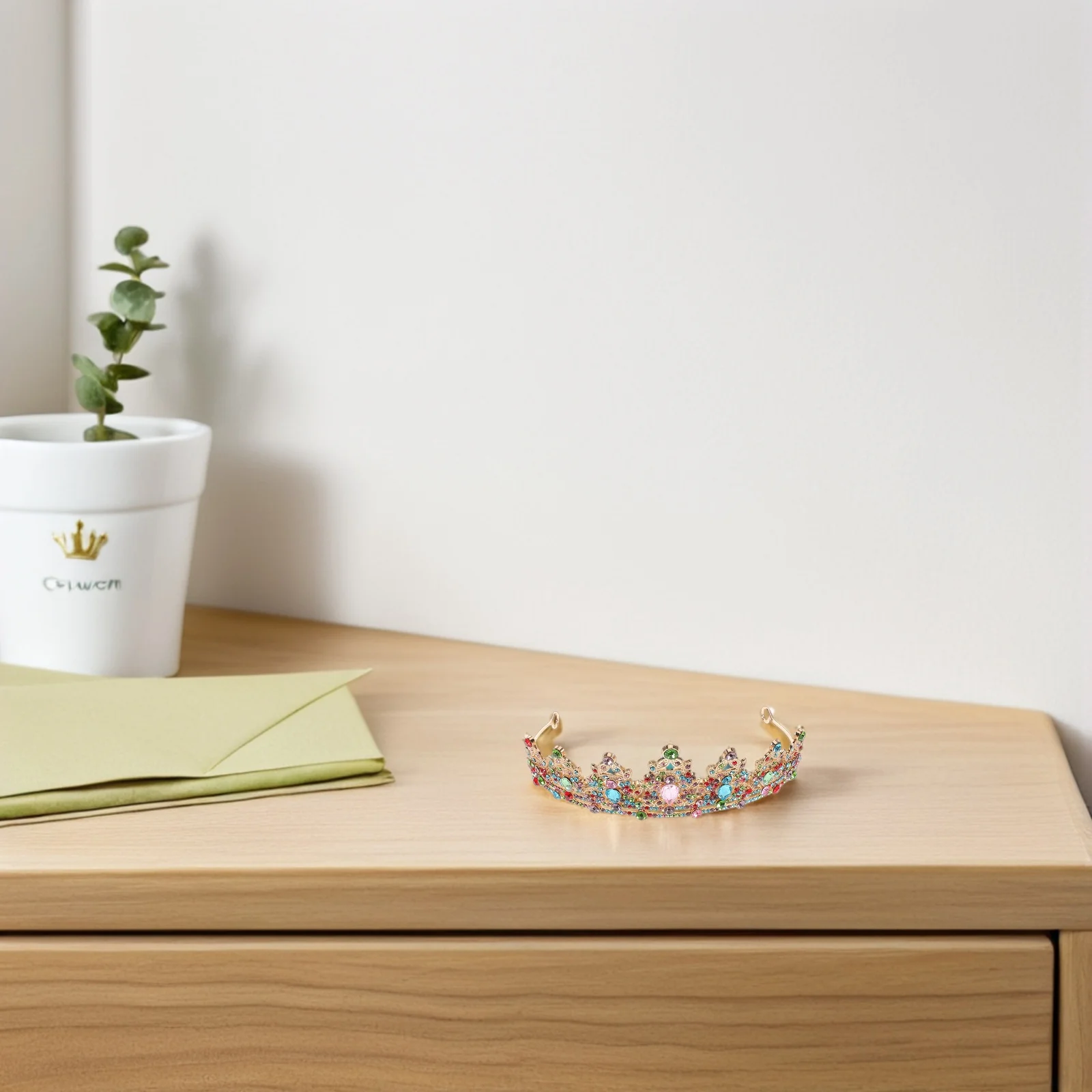 إكسسوار شعر على شكل تاج الأميرة المينا للنساء والفتيات وأعياد الميلاد والرقص وحفلات الزفاف وحفلات الزفاف وحجر الراين وغطاء رأس أنيق #2