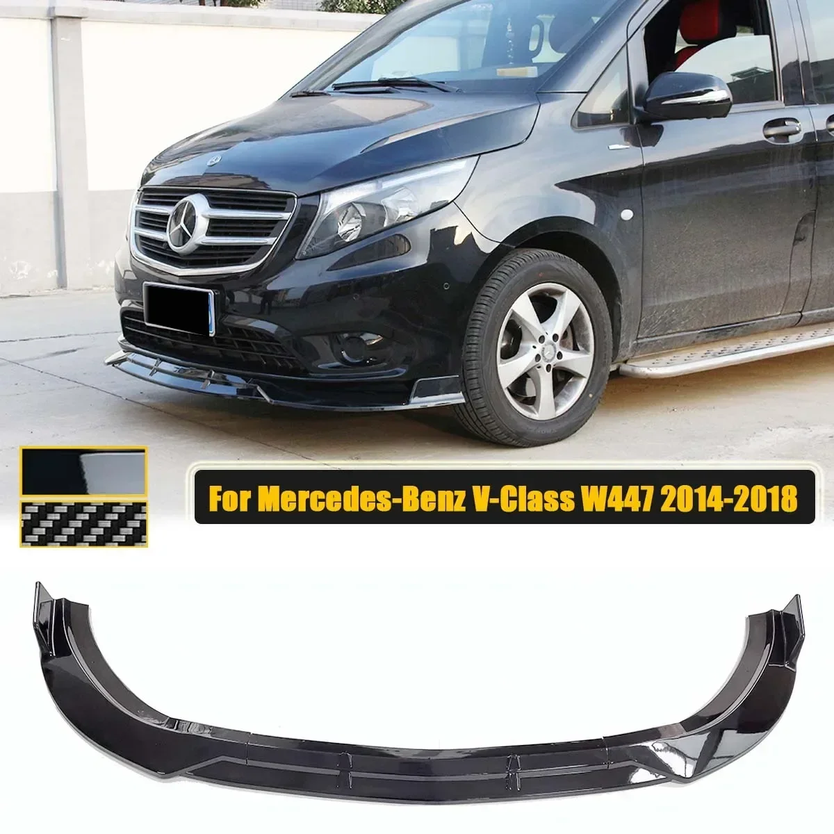 

Передний бампер, спойлер, разветвители, комплект кузова для Mercedes Benz V Class W447 V200 V220 V250 14-18 Vito 2015-2019, автомобильные аксессуары